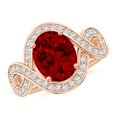 thumbnail image 1 of ANGARA Oval Lab Grown 3.3 Ct Ruby Infinity Engagement Ring with Accents for Women in 14K Rose Gold (Size-10x8mm) | July Birthstone, Birthday, Anniversary, Jewelry Gift for Women | Lab-Grown Ruby Ring, 1 of 8
