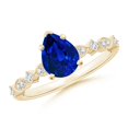 thumbnail image 1 of ANGARA Pear Lab Grown 1.15 Ct Blue Sapphire Engagement Ring for Women in 14K Yellow Gold (Size-8x6mm) | September Birthstone, Anniversary, Jewelry Gift for Women | Lab-Grown Blue Sapphire Ring, 1 of 8