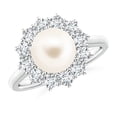 thumbnail image 1 of ANGARA Princess Diana Inspired Freshwater Cultured Pearl Ring in 14K White Gold for Women | June Birthstone, Birthday, Anniversary, Jewelry Gift for Women | Pearl Ring, 1 of 8