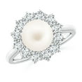 thumbnail image 1 of ANGARA Princess Diana Inspired Freshwater Cultured Pearl Ring in 14K White Gold for Women | June Birthstone, Birthday, Anniversary, Jewelry Gift for Women | Pearl Ring, 1 of 8
