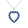 thumbnail image 1 of ANGARA Sapphire Open Heart Pendant Necklace in Platinum for Women with 18" Chain (2mm, Weight-0.9ct) September Birthstone Jewelry Gift for Women | Wedding Anniversary, 1 of 8