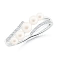 thumbnail image 1 of ANGARA Seed Freshwater Cultured Pearl Bypass Ring in 14K White Gold for Women | June Birthstone, Birthday, Anniversary, Jewelry Gift for Women | Pearl Ring, 1 of 9
