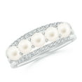 thumbnail image 1 of ANGARA Seed Freshwater Cultured Pearl and Diamond Ring in 14K White Gold for Women | June Birthstone, Birthday, Anniversary, Jewelry Gift for Women | Pearl Ring, 1 of 8