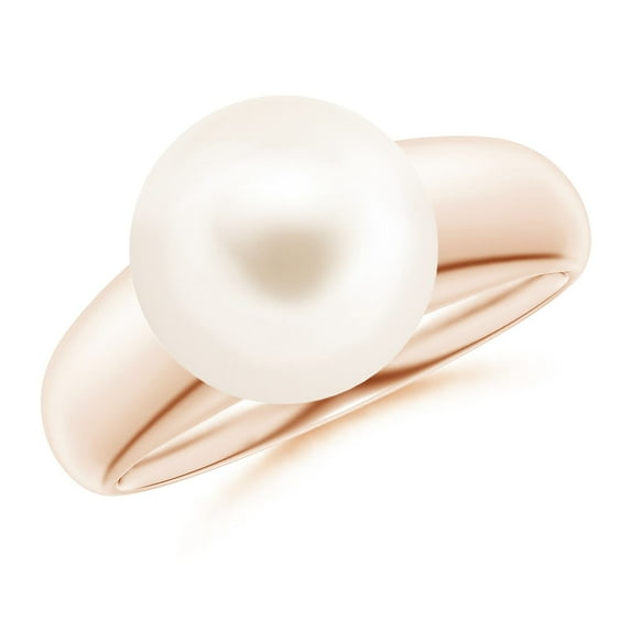 ANGARA Solitaire Freshwater Cultured Pearl Dome Ring in 14K Rose Gold for Women | June Birthstone, Birthday, Anniversary, Jewelry Gift for Women | Pearl Ring