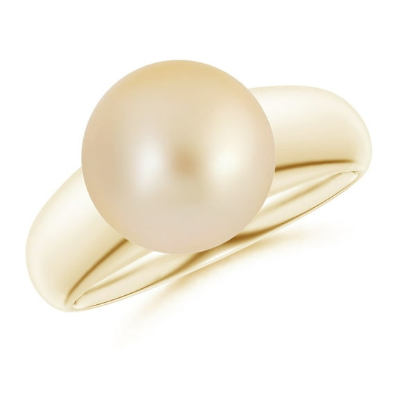ANGARA Solitaire Golden South Sea Cultured Pearl Dome Ring in 14K Yellow Gold for Women | June Birthstone, Birthday, Anniversary, Jewelry Gift for Women | Pearl Ring