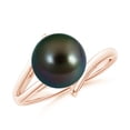 thumbnail image 1 of ANGARA Solitaire Tahitian Cultured Pearl Bypass Split Shank Ring in 14K Rose Gold for Women | June Birthstone, Birthday, Anniversary, Jewelry Gift for Women | Pearl Ring, 1 of 9
