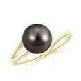 thumbnail image 1 of ANGARA Solitaire Tahitian Cultured Pearl Bypass Split Shank Ring in 14K Yellow Gold for Women | June Birthstone, Birthday, Anniversary, Jewelry Gift for Women | Pearl Ring, 1 of 9