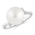 thumbnail image 1 of ANGARA South Sea Cultured Pearl and Diamond Bypass Ring in 14K White Gold for Women | June Birthstone, Birthday, Anniversary, Jewelry Gift for Women | Pearl Ring, 1 of 8