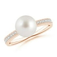 thumbnail image 1 of ANGARA South Sea Cultured Pearl Reverse Tapered Shank Ring in 14K Rose Gold for Women | June Birthstone, Birthday, Anniversary, Jewelry Gift for Women | Pearl Ring, 1 of 9