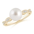 thumbnail image 1 of ANGARA South Sea Cultured Pearl Ring with Marquise Motifs in 14K Yellow Gold for Women | June Birthstone, Birthday, Anniversary, Jewelry Gift for Women | Pearl Ring, 1 of 8