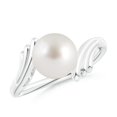 thumbnail image 1 of ANGARA South Sea Cultured Pearl Ring with Wing Motifs in 14K White Gold for Women | June Birthstone, Birthday, Anniversary, Jewelry Gift for Women | Pearl Ring, 1 of 8