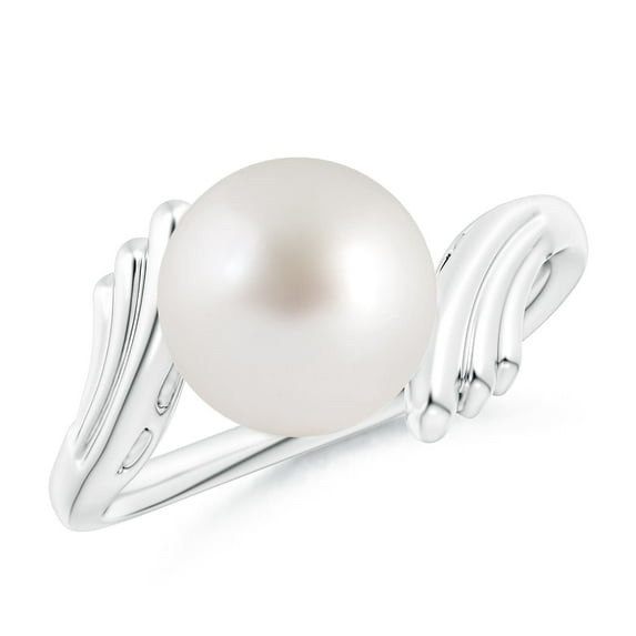 ANGARA South Sea Cultured Pearl Ring with Wing Motifs in Platinum for Women | June Birthstone, Birthday, Anniversary, Jewelry Gift for Women | Pearl Ring