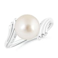 thumbnail image 1 of ANGARA South Sea Cultured Pearl Ring with Wing Motifs in Platinum for Women | June Birthstone, Birthday, Anniversary, Jewelry Gift for Women | Pearl Ring, 1 of 8