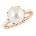 thumbnail image 1 of ANGARA South Sea Cultured Pearl Solitaire Crown Ring in 14K Rose Gold for Women | June Birthstone, Birthday, Anniversary, Jewelry Gift for Women | Pearl Ring, 1 of 11