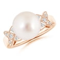 thumbnail image 1 of ANGARA South Sea Cultured Pearl XO Ring with Diamonds in 14K Rose Gold for Women | June Birthstone, Birthday, Anniversary, Jewelry Gift for Women | Pearl Ring, 1 of 7