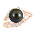 thumbnail image 1 of ANGARA Tahitian Cultured Pearl and Diamond Loop Ring in 14K Rose Gold for Women | June Birthstone, Birthday, Anniversary, Jewelry Gift for Women | Pearl Ring, 1 of 8