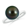 thumbnail image 1 of ANGARA Tahitian Cultured Pearl Ring with Spiral Metal Loop in 14K White Gold for Women | June Birthstone, Birthday, Anniversary, Jewelry Gift for Women | Pearl Ring, 1 of 5