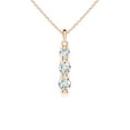thumbnail image 1 of ANGARA Three Stone Lab Grown Diamond Journey Pendant for Women in 14K Rose Gold (Size-5mm| Color-F-G| Clarity-VS) | April Birthstone, Anniversary, Jewelry Gift for Women | Lab-Grown Diamond Necklace, 1 of 8
