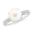 thumbnail image 1 of ANGARA Vintage Style Freshwater Cultured Pearl Ring in 14K White Gold for Women | June Birthstone, Birthday, Anniversary, Jewelry Gift for Women | Pearl Ring, 1 of 9