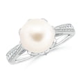 thumbnail image 1 of ANGARA Vintage Style Freshwater Cultured Pearl Ring in 14K White Gold for Women | June Birthstone, Birthday, Anniversary, Jewelry Gift for Women | Pearl Ring, 1 of 8