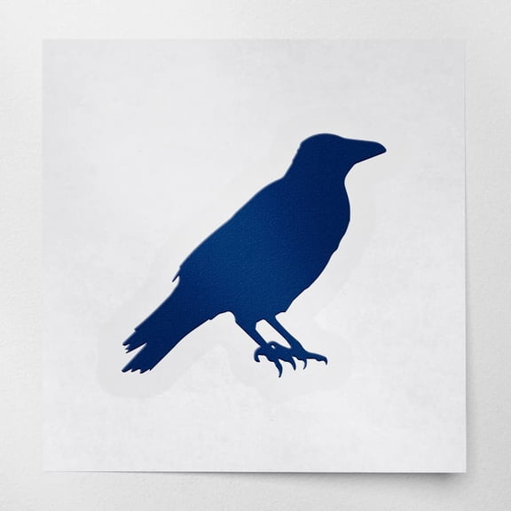 ANGDEST CLUB 2 Pcs Navy Blue Crow Raven Animal Decal Stickers for Car Windows, Laptops, Walls, and More