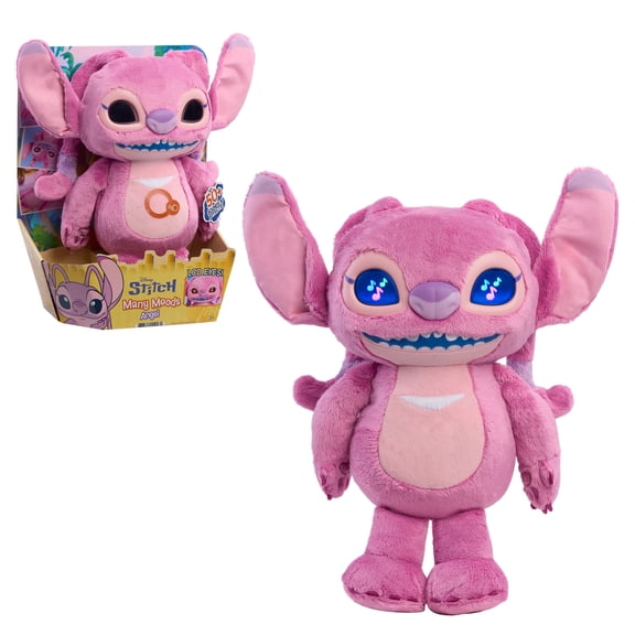 Disney Stitch Angel Many Moods 13.5-inch Interactive Plush, 50+ Sounds & Effects, Ages 3+