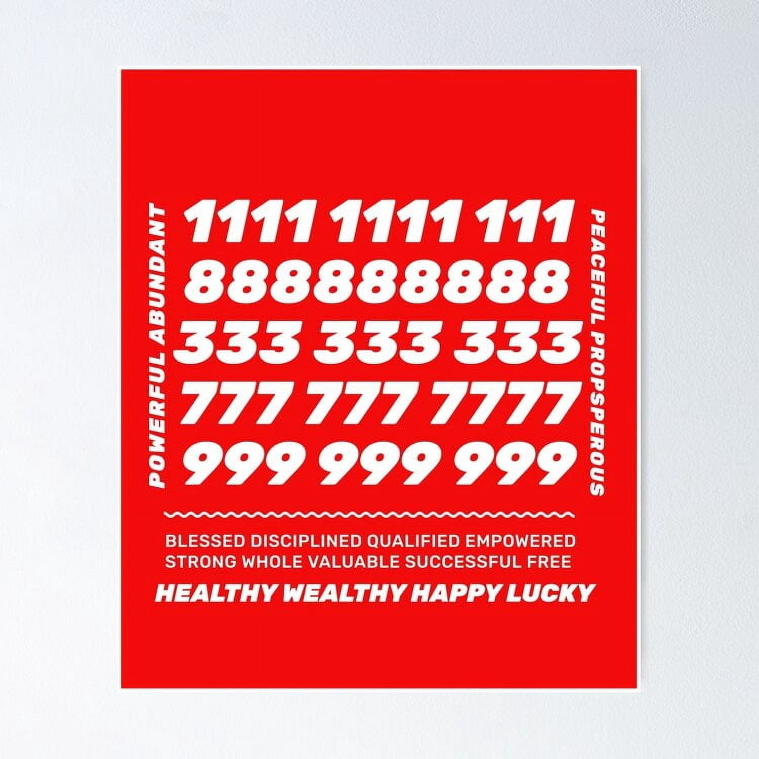 ANGEL NUMBERS LUCKY NUMBERS UNFRAMED Poster, 8x12 - Walmart.com