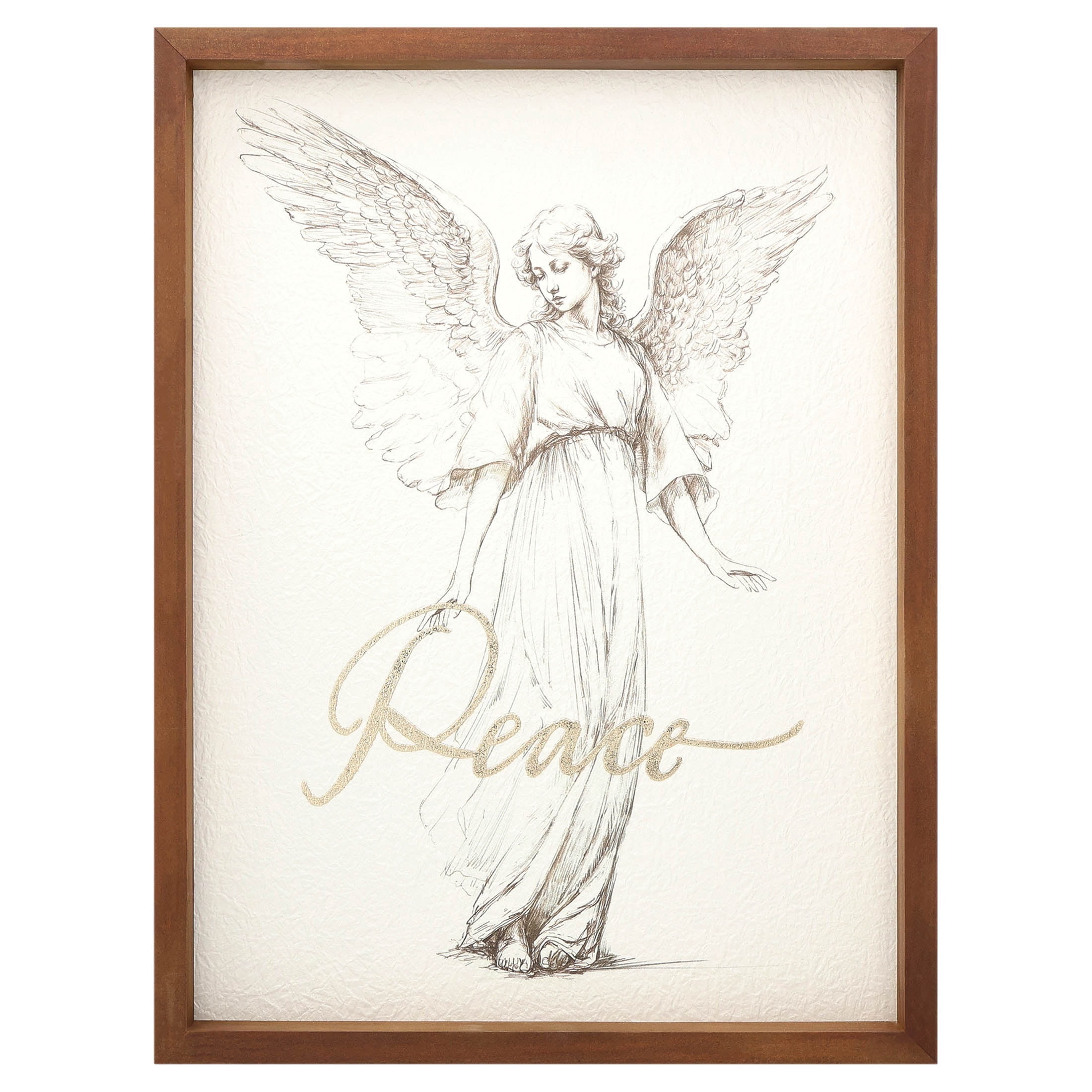 Angel of Peace Framed Christmas Wall Art, Multicolor, 12" x 16", by Holiday Time