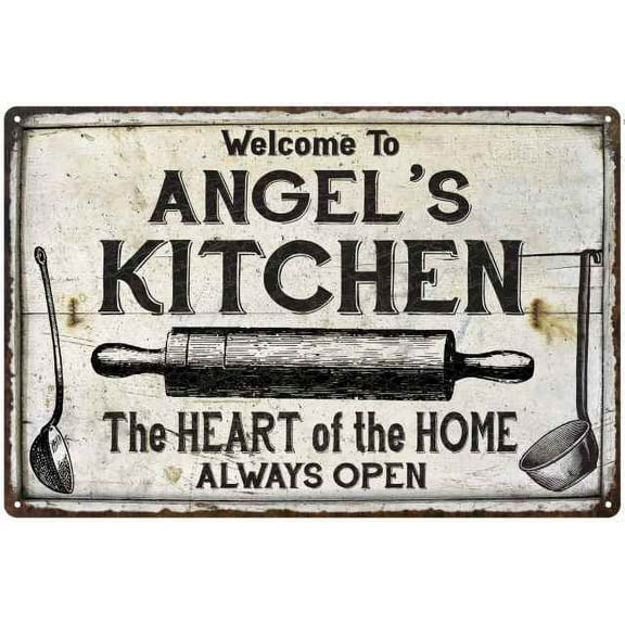 ANGEL'S Kitchen Farmhouse Sign Gift 8x12 Metal 108120033427