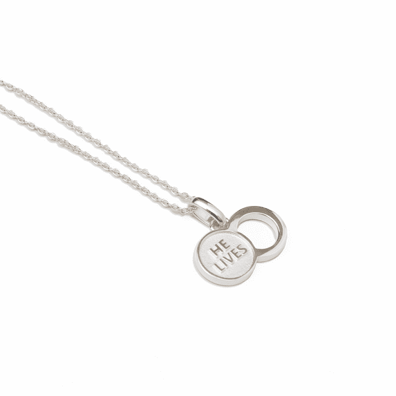 ANGEL STUDIOS | The Empty Tomb Necklace | as featured in The Shift | Quality 925 Sterling Silver | Dainty Large Pendant Necklace | Religious Christian Jewelry for Women | He Lives Necklace