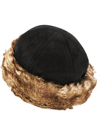 Women's Winter Chunky Knit Beanie Hat with Double Faux Fur Pom Pom