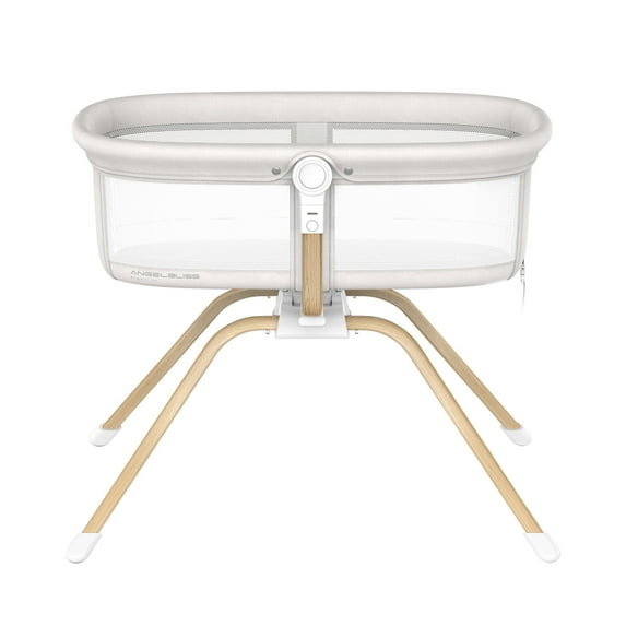 ANGELBLISS 3 in 1 Flat Rocking Bassinet & Portable Travel Bedside Crib, Side to Side Manual Rocking Motion Bassinet, Mattress Included (White)(0-6month)