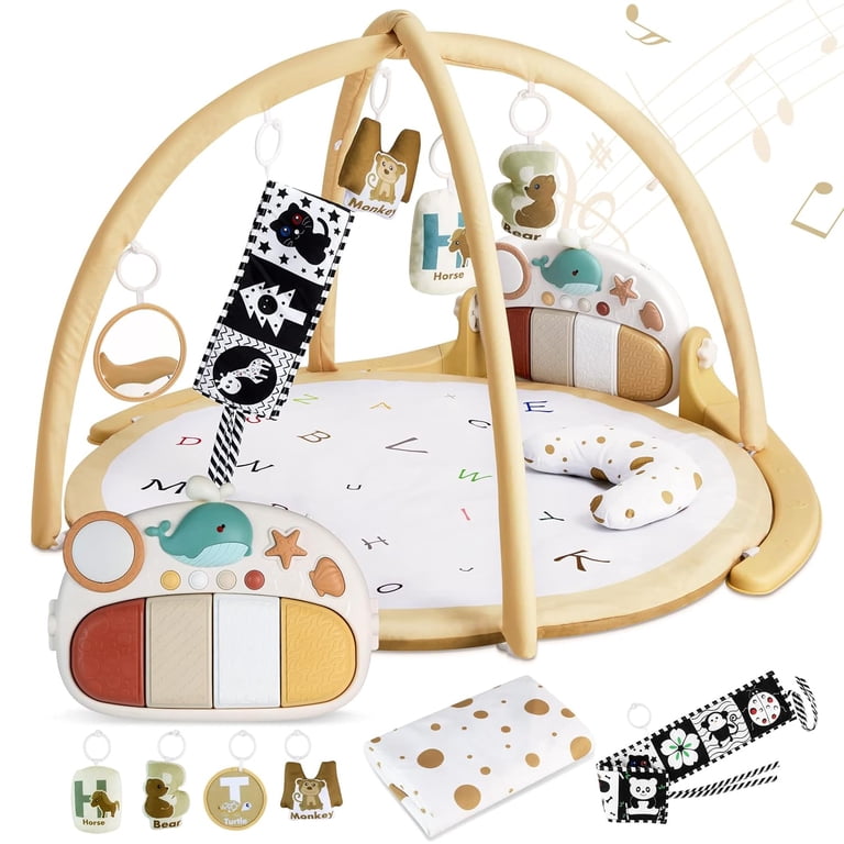 Tummy Time Activity Mat, Macrame Baby Play Gym Mat With