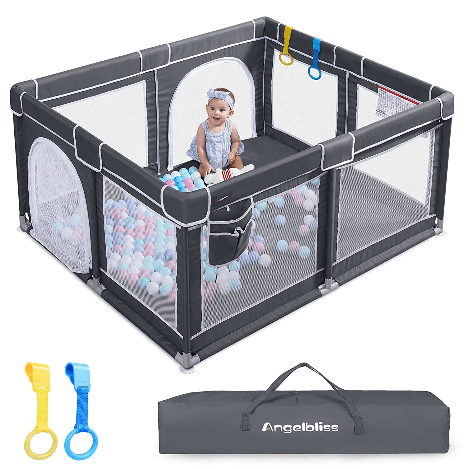 ANGELBLISS Baby Playpen, Extra Large Playard, Indoor & Outdoor Kids