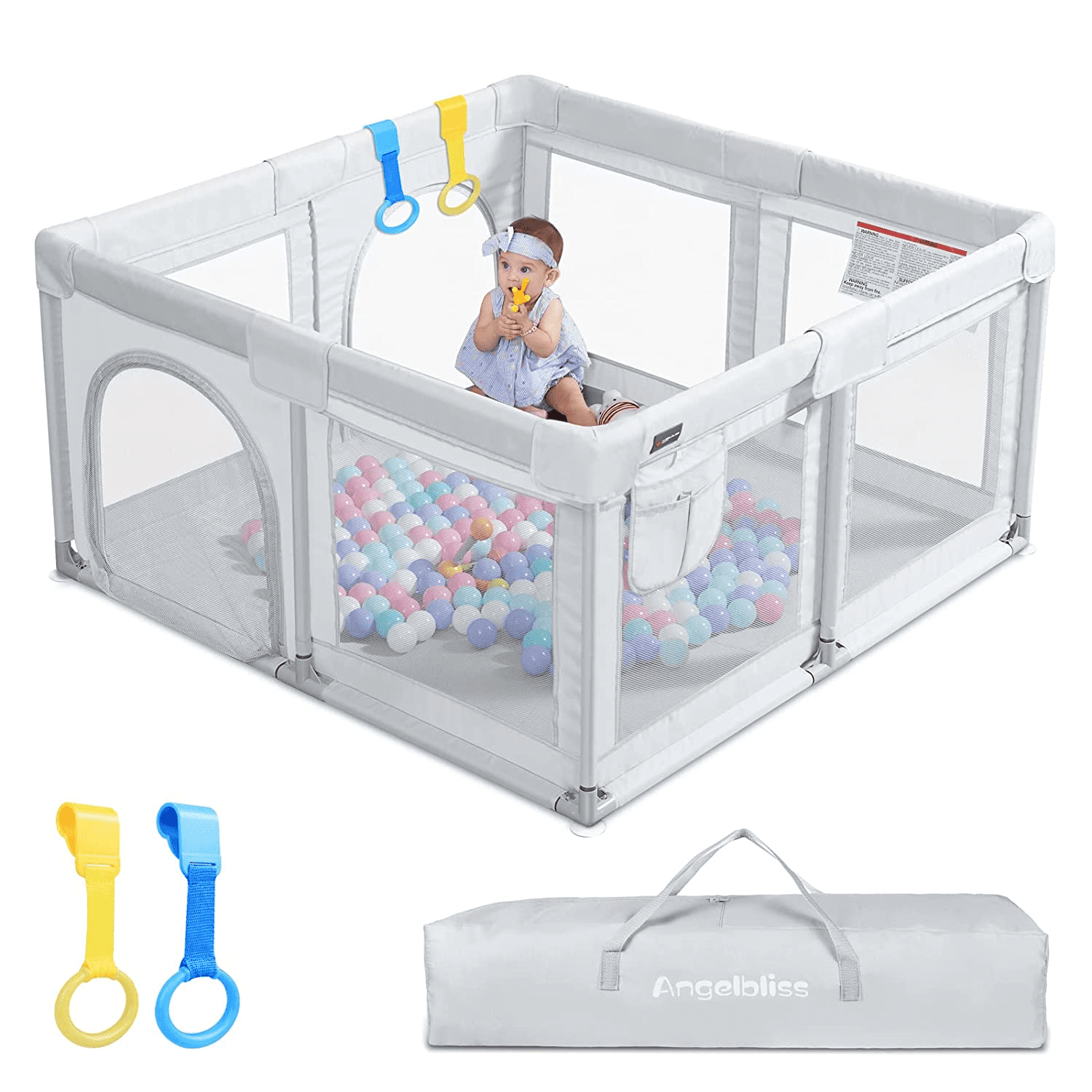 ANGELBLISS Baby Playpen, Large Baby Playard, Indoor & Outdoor Kids