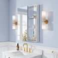thumbnail image 1 of ANGELES HOME 28" x 36" Tri-View Aluminum Bathroom Medicine Cabinet and Open Shelf Set, Copper-Free Mirror, Recessed or Surface Mount, 1 of 15
