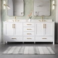 thumbnail image 1 of ANGELES HOME 80-Inch Bathroom Vanity with Double Sink, Freestanding Solid Wood Vanity with 4 Soft-Close Doors, 6 Dovetail Drawers and Cultured Marble Countertop, White, 1 of 6