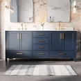 thumbnail image 1 of ANGELES HOME Freestanding 80-Inch Bathroom Vanity with Sink, Solid Wood Cabinet with 4 Soft-Close Doors, 6 Soft-Close Drawers and Double Undermount Sinks, 1 of 6
