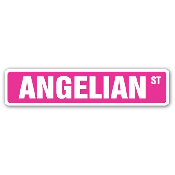 ANGELIAN Street Sign Childrens Name Room Sign | Indoor/Outdoor | 36" Wide