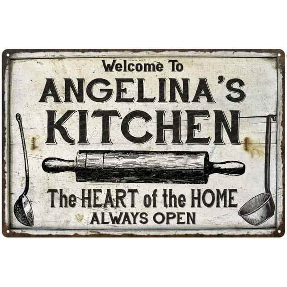 ANGELINA'S Kitchen Farmhouse Sign 12 x 18 Matte Finish Metal 112180033417