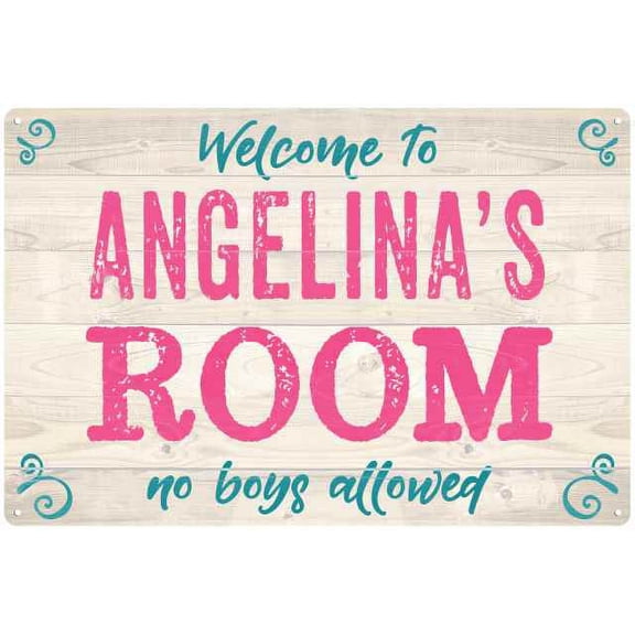ANGELINA'S Room Kids Bedroom Sign Gift 8x12 Metal Sign 108120089199