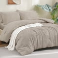 thumbnail image 1 of ANGENIA 7 Pieces Oversized King Comforter Sets Linen - Bed in a Bag Oversized King Soft Fluffy Boho Tufted Bed Sets with Comforter, Sheets, Pillowcases & Shams, 1 of 7
