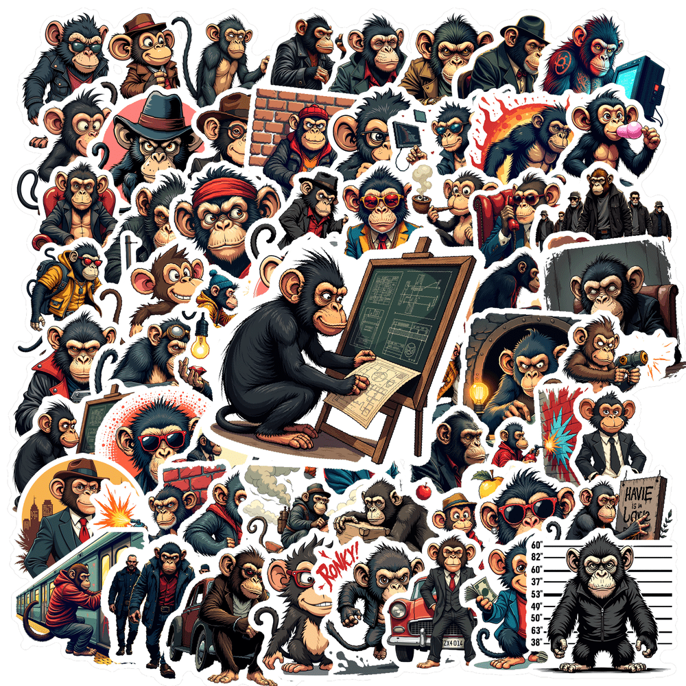ANGFENG Vinyl Decorative Stickers Waterproof Monkey Stickers Vinyl ...