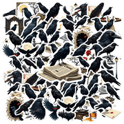 ANGFENG Waterproof Raven Stickers Vinyl Gothic Stickers Vintage Art Stickers for Notebooks Laptops Suitcases