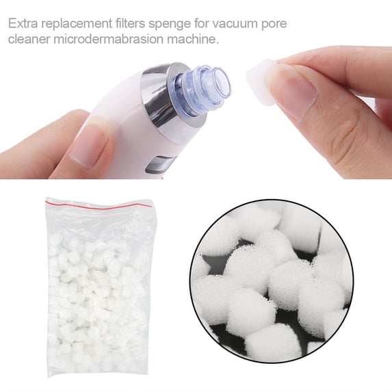 ANGGREK 150pcs Filter Sponge, For Vacuum Pore Cleaner For Vacuum Removal Device Vacuum Blackhead Facial Pore Cleaner