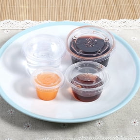ANGGREK 4 Sizes 50Pcs Disposable Plastic Clear Sauce Chutney Cups Boxes With Lid Food Takeaway Hot, Sauce Cup Plastic,Sauce Cup