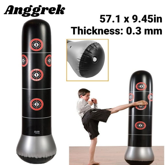 ANGGREK Fitness Punching Bag Inflatable Punching Tower Bag, Boxing Kick Stand Pressure Relief 57.1"*9.45"