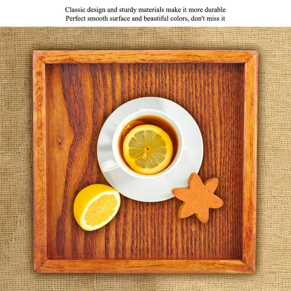 ANGGREK Food Serving Tray,Small Portable Square Shape Solid Wood Tea Coffee Snack Food Dinning Serving Tray Plate, Tea Serving Tray