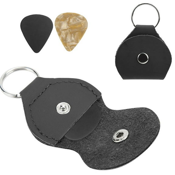 ANGGREK Guitar Pick Bag, Stylish Guitar Picks Holder Case Soft PU Leather Plectrum Storage Keychain Guitar Accessory, Great Gift for Musical Instrument Supplies