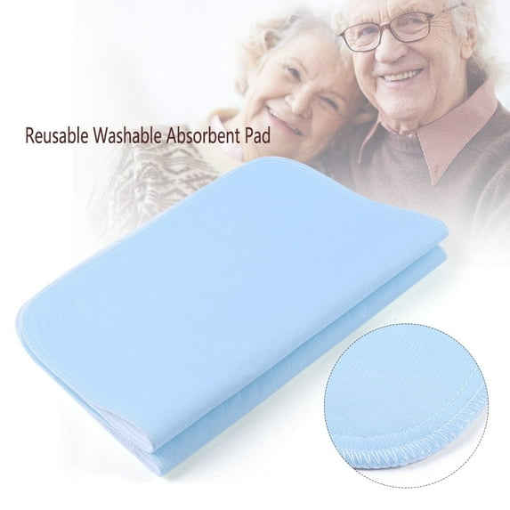 ANGGREK Medical pad,2pcs Reusable Washable Pad An Absorbent Pad For Adults Incontinence Pad Blue + White 45 * 60, Lattice Pad